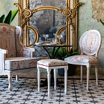 Стул из массива бука светло-серый с растительным орнаментом Raffael Angel Grey Chair варинант исполнения - 4 | Loft Concept в Самаре