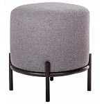 Круглый пуф на металлических ножках с обивкой из рогожки Casey Poof варинант исполнения - 1 | Loft Concept в Самаре