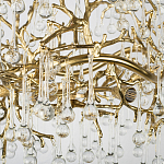 Подвесная люстра в виде ветвей деревьев золотого цвета с прозрачными подвесками-каплями 8 и 14 ламп Droplet Chandelier варинант исполнения - 6 | Loft Concept в Самаре