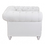 Кресло низкое с мягкой обивкой из велюра на 4-х ножках из массива березы Sophie Armchair white варинант исполнения - 2 | Loft Concept в Самаре