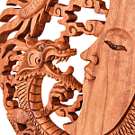 Панно из дерева дракон и луна Panel With Animals варинант исполнения - 2 | Loft Concept в Самаре