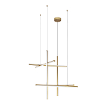 Люстра с 6-ю  пересекающимися цилиндрическими плафонами на тонких тросах Trumpet tube варинант исполнения - 4 | Loft Concept в Самаре