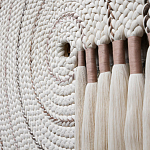 Художественный Гобелен Макраме White Disk Harmony варинант исполнения - 3 | Loft Concept в Самаре