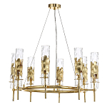 Люстра подвесная круглая с 8-ю цилиндрическими плафонами из стекла LIAISON варинант исполнения - 3 | Loft Concept в Самаре