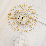 Часы настенные из металла золотые с белым циферблатом Current Time варинант исполнения - 4 | Loft Concept в Самаре