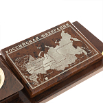 Настольный письменный набор с часами в виде пирамиды из природного камня обсидиана Pyramid of Time варинант исполнения - 4 | Loft Concept в Самаре