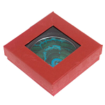 Зеркало карманное складное круглое из натурального камня Малахит с Хризоколлой в подарочной упаковке Silver Stone Mirrors варинант исполнения - 4 | Loft Concept в Самаре