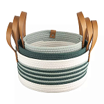 Корзина для хранения с ручками плетеная Interlacement Green  варинант исполнения - 3 | Loft Concept в Самаре