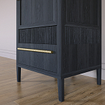 Узкий Шкаф Primo с 2 выдвижными ящиками Черный дуб варинант исполнения - 4 | Loft Concept в Самаре