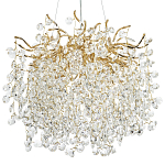 Люстра с хрустальными подвесками на металлических ветках Fairytree Light Gold Chandelier 10 варинант исполнения - 1 | Loft Concept в Самаре