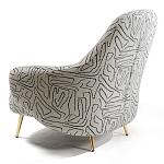 Кресло мягкое с принтом на золотистых ножках Onlooker варинант исполнения - 4 | Loft Concept в Самаре