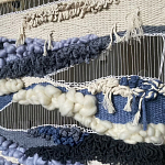 Современное ткачество гобелен в синих оттенках Blue Undine II варинант исполнения - 2 | Loft Concept в Самаре