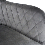 Барный стул со спинкой и подлокотниками на 4-х деревянных ножках Douglas Rhombus Серый Велюр варинант исполнения - 4 | Loft Concept в Самаре