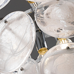 Люстра из белых стеклянных дисков на серебрянном каркасе White Glowing Reflectors варинант исполнения - 6 | Loft Concept в Самаре