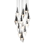 Люстра каскадная с 12-ю рельефными прозрачными плафонами Glass Pod  варинант исполнения - 1 | Loft Concept в Самаре