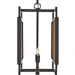 Люстра прямоугольной формы с чёрным каркасом и вставкой из плетеного материала Cage for Light варинант исполнения - 3 | Loft Concept в Самаре