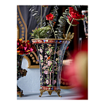 Ваза из фарфора черная с цветочной росписью и бронзовой стрекозой Spring Garden варинант исполнения - 5 | Loft Concept в Самаре