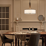 Люстра подвесная с двойным круглым плафоном из органзы и матового стекла Kichler варинант исполнения - 12 | Loft Concept в Самаре