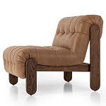 Кресло с деревянным каркасом и обивкой из кожи Medieval Furniture варинант исполнения - 1 | Loft Concept в Самаре