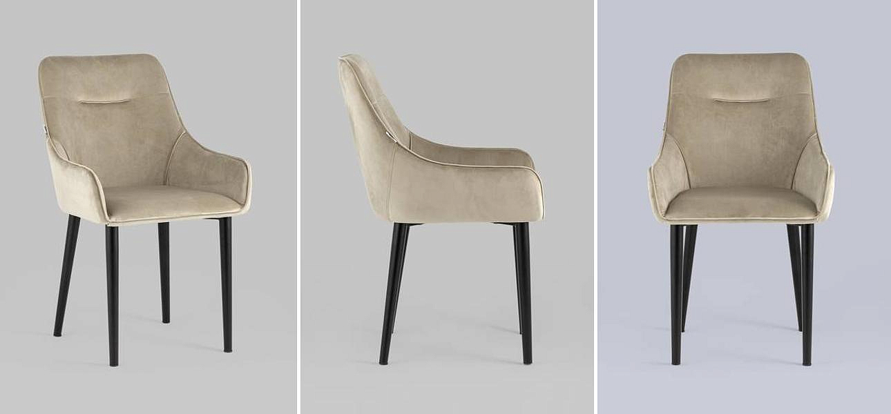 Стул Joan Chair Бежевый Велюр Стул Joan Chair Бежевый Велюр - Loft-Concept в Самаре