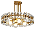 Люстра круглая золотистая с прозрачными стеклянными плафонами в форме шара Crystal Kaleidoscope варинант исполнения - 1 | Loft Concept в Самаре