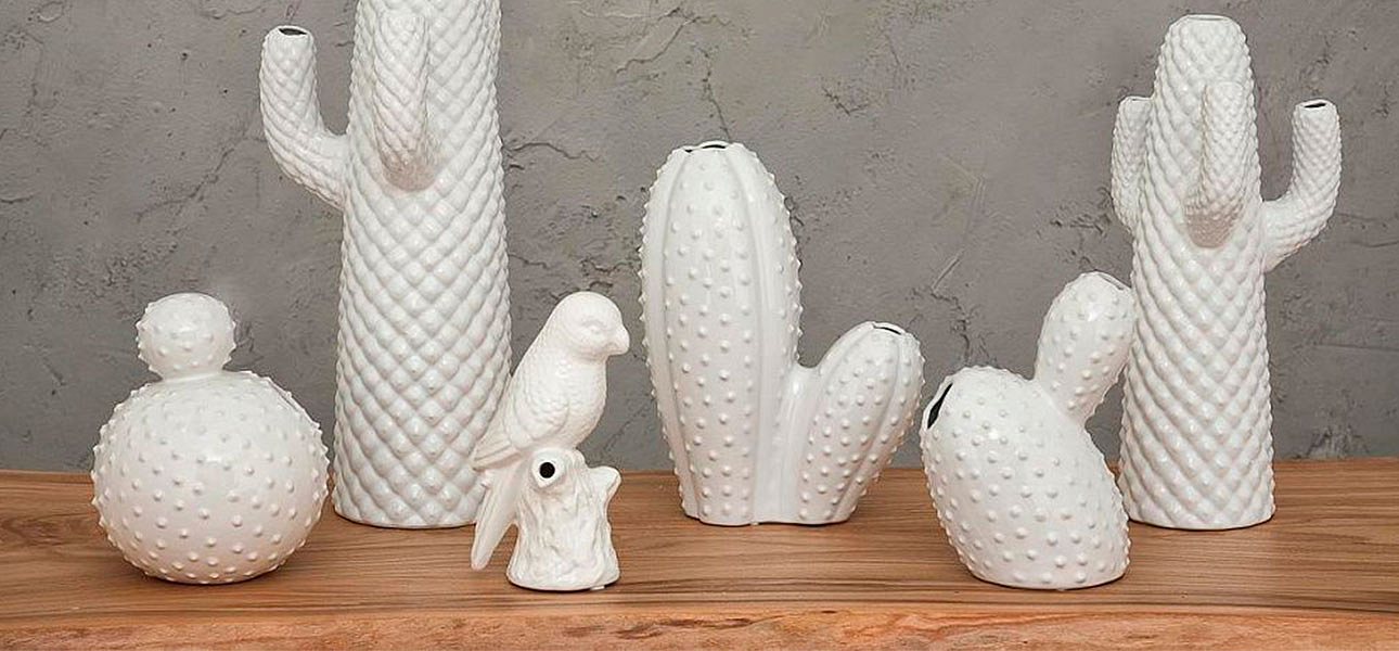 Фигурка керамика белый кактус White Cactus - Loft-Concept в Самаре