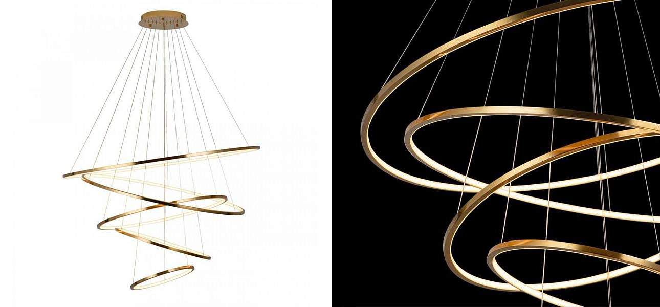 Люстра кольца Ring Horizontal Quintet Gold Люстра кольца Ring Horizontal Quintet Gold - Loft-Concept в Самаре
