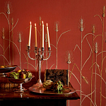 Обои с вышивкой ручной работы Ceres Original colourway on wool sateen варинант исполнения - 1 | Loft Concept в Самаре