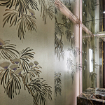 Обои ручная роспись Silk Tree Original colourway on White Metal gilded paper варинант исполнения - 2 | Loft Concept в Самаре