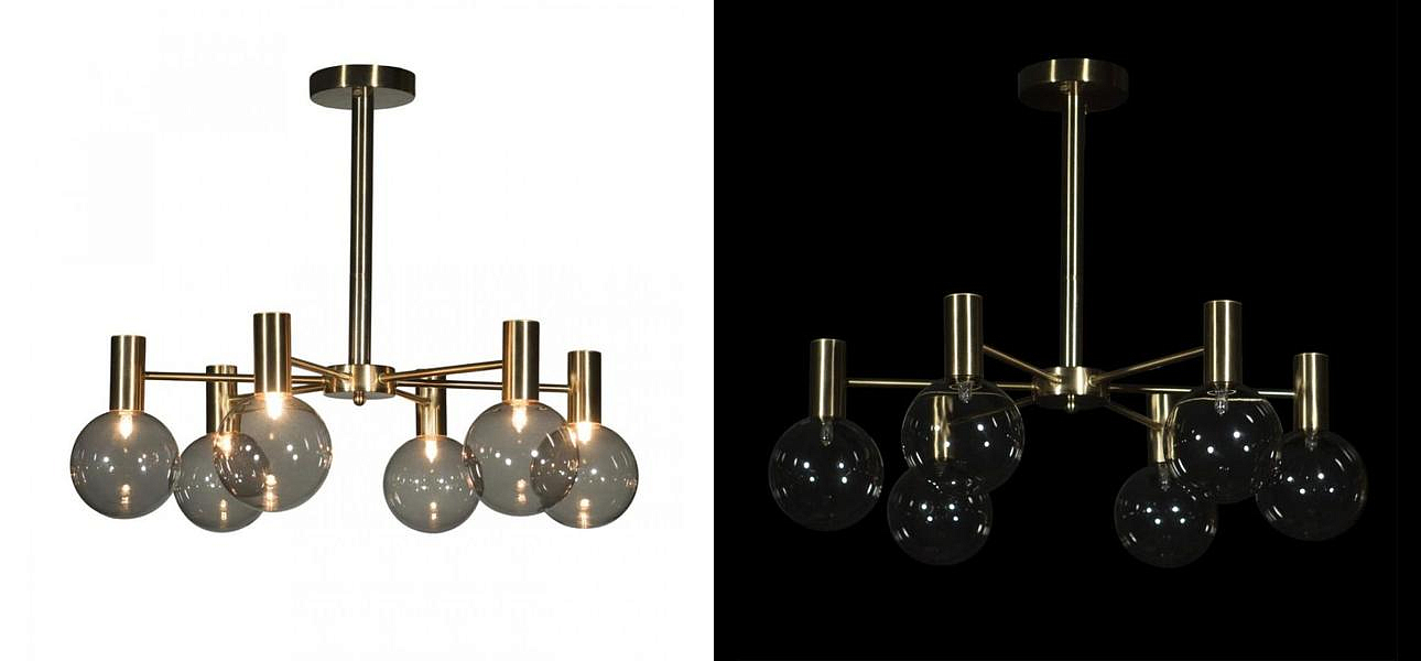 Люстра с дымчатым стеклом Smoke Glass GOLD Люстра с дымчатым стеклом Smoke Glass GOLD - Loft-Concept в Самаре