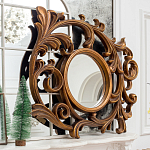 Зеркало настенное с рамой цвета античная бронза Classic Ornament Mirror варинант исполнения - 2 | Loft Concept в Самаре