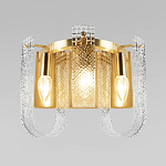 Бра с металлическим основанием золотого цвета и хрустальными подвесками Textured Glass варинант исполнения - 2 | Loft Concept в Самаре