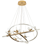 Кольцевая люстра с декором в виде бабочек Glass Butterflies Three Rings Chandelier варинант исполнения - 2 | Loft Concept в Самаре