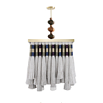 Люстра квадратная плетеная с бахромой Wicker Square Chandelier with Tassels варинант исполнения - 1 | Loft Concept в Самаре