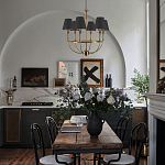 Бра с металлическим основанием бронзового цвета и 2-мя черными конусовидными абажурами Dignity варинант исполнения - 5 | Loft Concept в Самаре