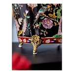 Кашпо из фарфора черная с цветочной росписью и бронзовой стрекозой Spring Garden варинант исполнения - 6 | Loft Concept в Самаре