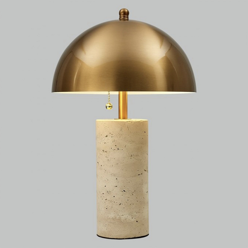 Настольная Лампа Lorenza Brass Beige stone Латунь Бежевый в Самаре | Loft Concept 