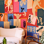 Обои ручная роспись в стиле Арт-деко Jazz Original colourway on painted silk with embroidery варинант исполнения - 3 | Loft Concept в Самаре