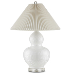 Настольная лампа фарфоровая с плиссированным конусовидным абажуром White Glaze варинант исполнения - 3 | Loft Concept в Самаре