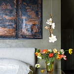 Люстра с белыми цветами на ветвистом каркасе Lure by PELLE варинант исполнения - 3 | Loft Concept в Самаре