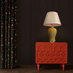 Настольная лампа желтая с изображением белых птиц Flight Among Acacia варинант исполнения - 5 | Loft Concept в Самаре