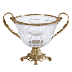 Чаша из прозрачного стекла с ручками и ободком из бронзы Eden Garden варинант исполнения - 1 | Loft Concept в Самаре