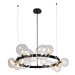 Люстра круглая подвесная с 15-ю прозрачными шарообразными плафонами из стекла Iona chandelier варинант исполнения - 7 | Loft Concept в Самаре