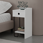 Прикроватная тумба белого цвета с ящиком и открытой полкой SIRIUS NIGHTSTAND RIGHT MODULE WHITE варинант исполнения - 3 | Loft Concept в Самаре