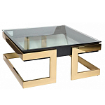 Стол журнальный квадратный с стеклянной столешницей Alonso Glass варинант исполнения - 2 | Loft Concept в Самаре
