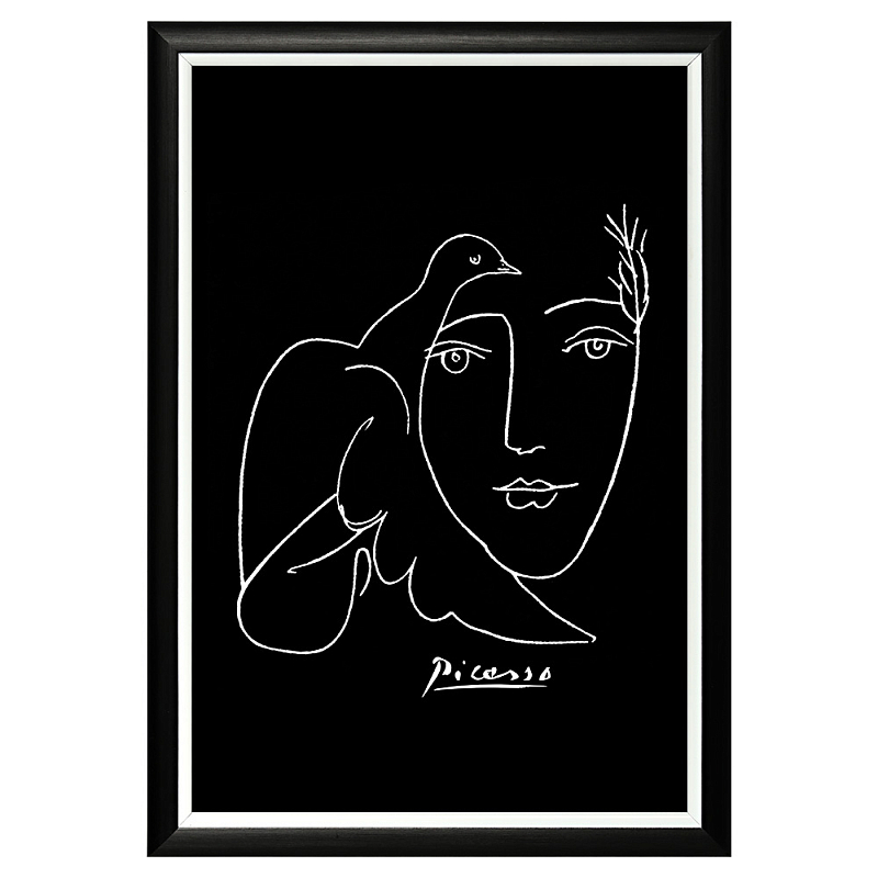 Постер White Silhouette Dove Poster Черный Белый Постер White Silhouette Dove Poster Черный Белый в Самаре | Loft Concept