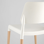 Пластиковый стул на ножках из массива бука Ferret White варинант исполнения - 7 | Loft Concept в Самаре