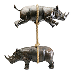 Декоративная статуя из стали Duo Rhinos варинант исполнения - 1 | Loft Concept в Самаре