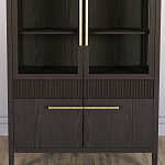 Витрина Primo со стеклянными фасадами и буфетом шпон Темный орех варинант исполнения - 6 | Loft Concept в Самаре