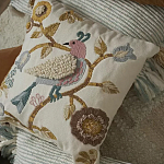 Чехол на подушку с кисточками и вышивкой птиц Ethnic mix Birds Square варинант исполнения - 6 | Loft Concept в Самаре